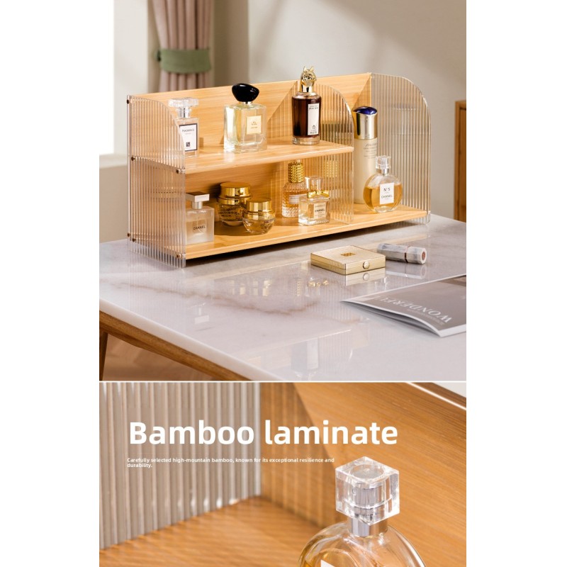 High-End Acrylic Standing Organize Display Rack Compartment Large Capacity Cosmetics Storage Table Shelf