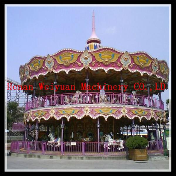 Deluxe double floor carousel--hot sale large amusement rotary equipment