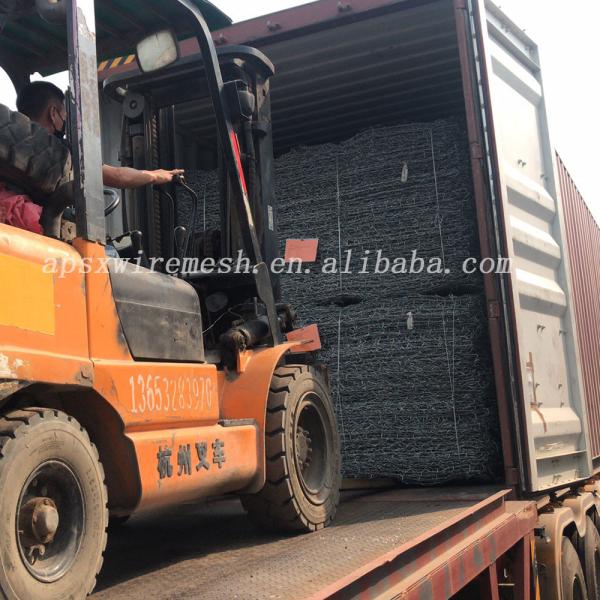 Pvc покрыл гальванизированную ячеистую сеть подпорной стенки стены 2mm Gabion шестиугольную