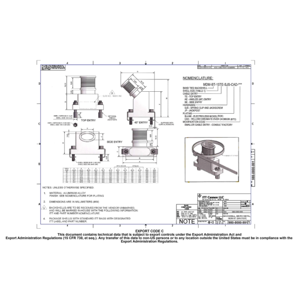 microminiature connector ITT CANNON MDM96516-736 designed to meet MIL DTL 83513