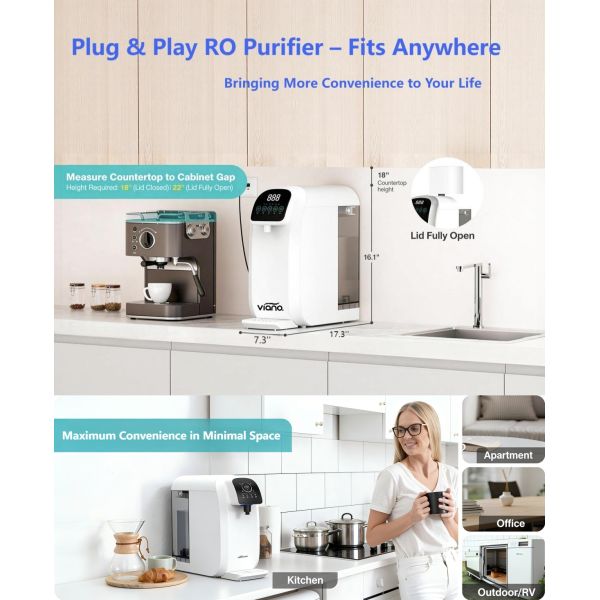 7L Dual Tank Desktop RO Water Purifier With UV Sterilization