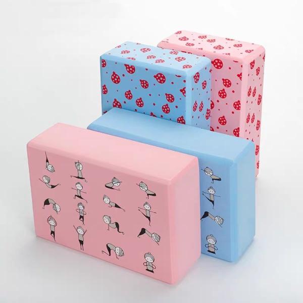 3x6x9'' blue purple colours EVA foam yoga block& yoga brick with shrink film packaging