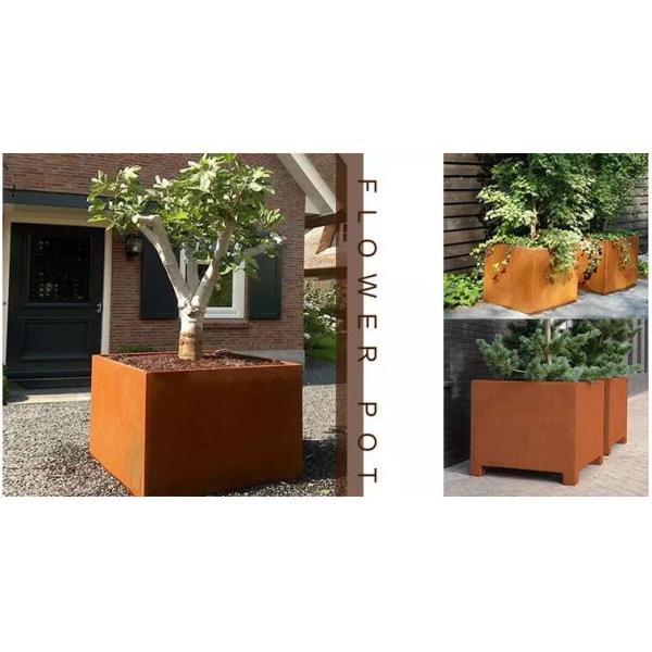 Коробки плантатора цветка Corten большого квадрата баков сада металла ржавого стальные