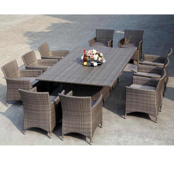 Muebles de comedor de aluminio para jardín al aire libre para 10 personas sillas y mesas de patio cómodos para almacenar armario