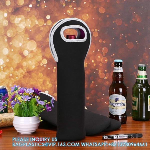 Neoprene Wine Carrier Tote Bag Portable Bottle Tote Holders Insulated Wine Cooler Bag Champagne/Water Bottle/Beer