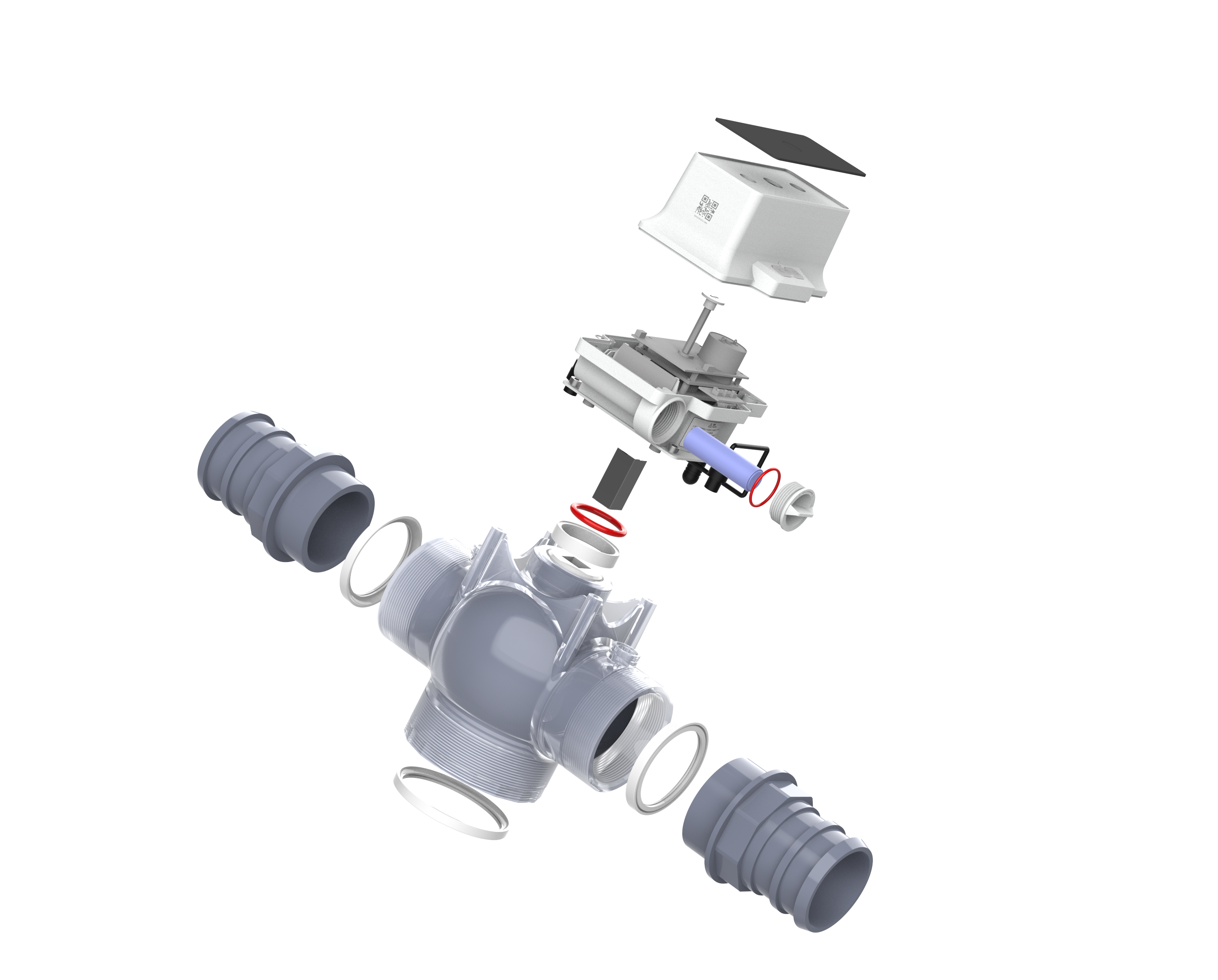 4in Smart Solar-Powered 3-Way PVC Ball Valve for Automatic Irrigation, Wireless 4G/LoRaWAN APP Control & Water Management