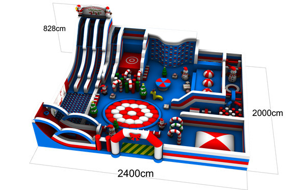 Customized Inflatable Theme Park Fire Resistance With Screen Printed