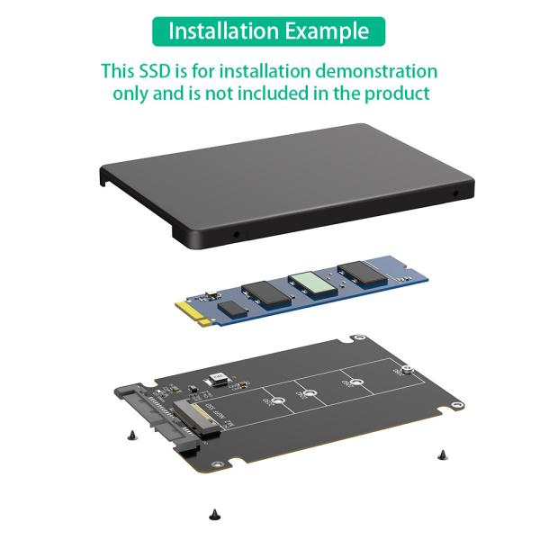 M.2 SSD на 2,5 SATA корпус, B & M Key SATA SSD преобразователь на 2,5 дюймовую SATA 3.0 Карту с 7 мм пластиковым корпусом