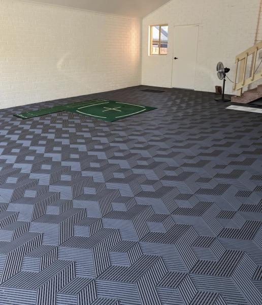 Square Grey Garage Tiles Matte Plastic Interlocking Garage Floor Tiles