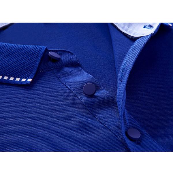 Navy Blue Mens Work Polo Shirts Green Color Cold Machine Washable Regular Fit