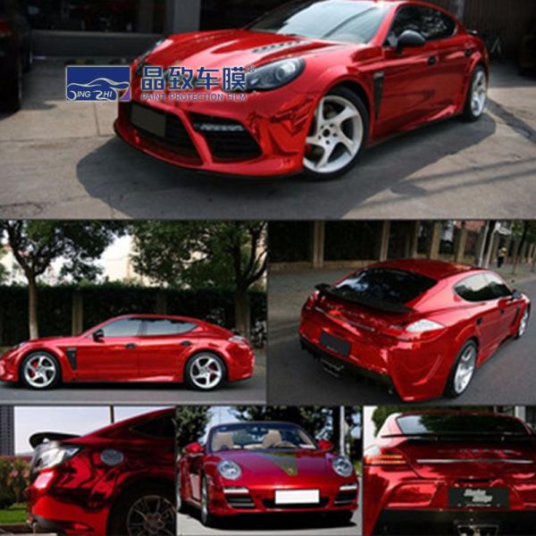 Sand Proof Flexible Gloss Vehicle Wrap , Stretchable Protective Vinyl Wrap For Cars