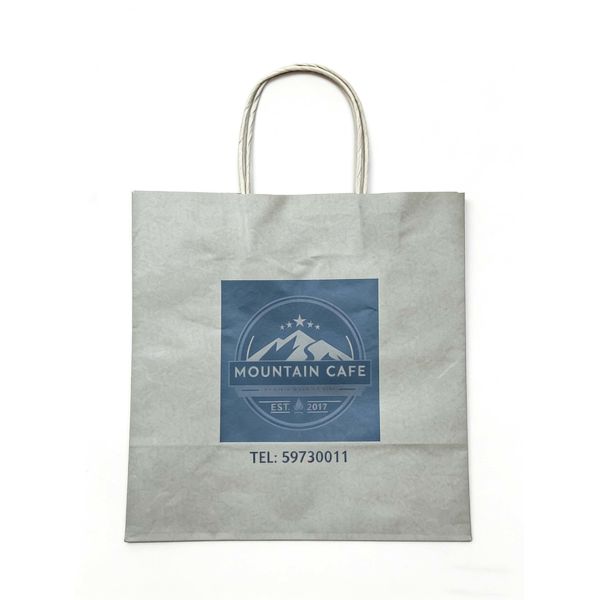 Custom Disposable Kraft Paper  Twisted  handle  Bag Printing MOQ 50000 Pieces Take Away Bag