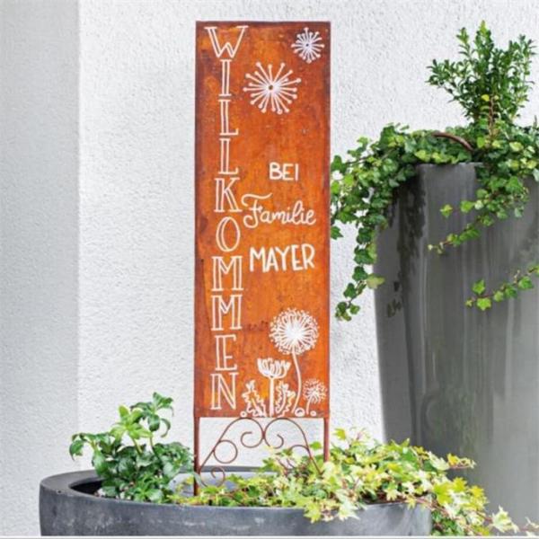 Aço de Rusty Metal Sign Panel Garden Corten da decoração para ornamento do jardim