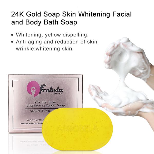 Private Label 24k Gold Rose Soap Skin Care Whitening Bar Soap