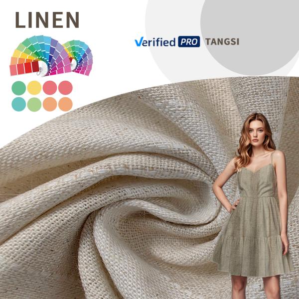 Factory Wholesale Custom Cheap Price Viscose Organic Linen Fabric Natural Eco-friendly Woven for Garment Dress Yarn Dyed Plain