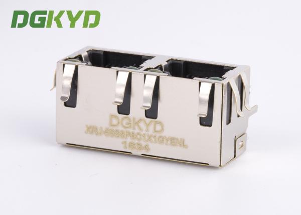 L'usine a adapté l'Ethernet aux besoins du client RJ45 Jack With LED gauche du bouclier 2 de profondeur de 15.75mm