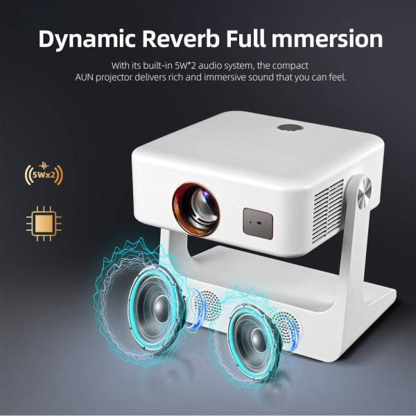 Ehomm D1 White FHD 1080P Android TV Projector , Smart Flagship Projector