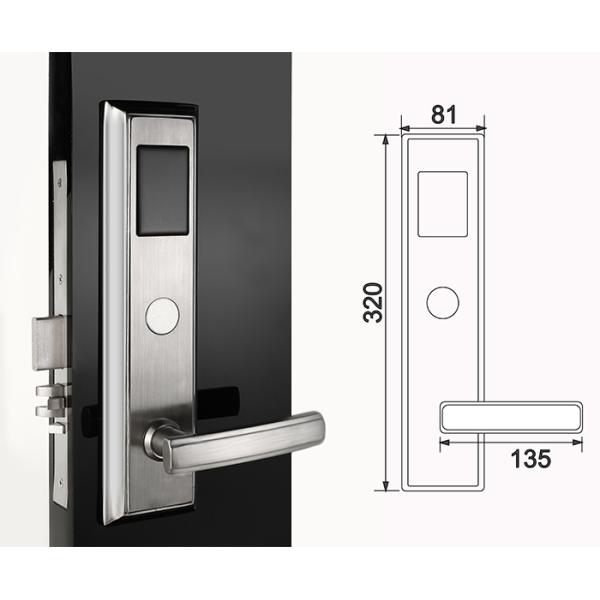 Stainless Steel Digital Security Keyless Software Rfid Electronic Hotel Room Door Lock