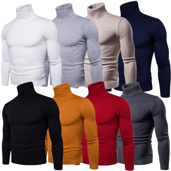 Weaving Method Knitted High Elastic Winter Men's Crew Neck Sweater Standard Knit Jumper