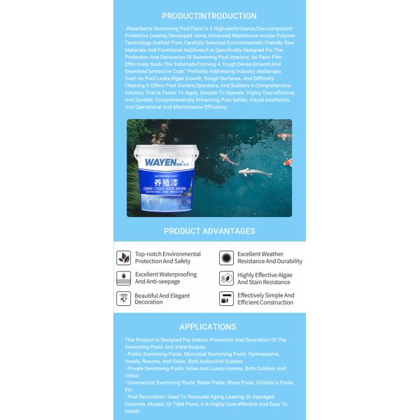 Water Resistant Water Based Pool Paint 3 Hours Drying Moisture Resistant Paint