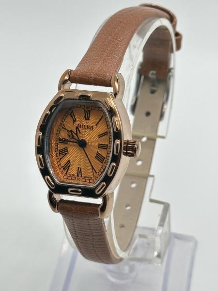 Miler 222 Modelo Quartz relógio de correia de couro com logotipo personalizado