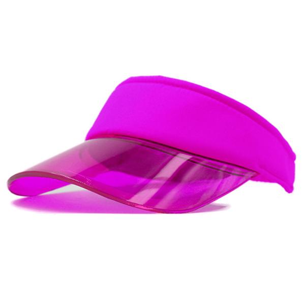Transparent Sun Visor Caps Adjustable 56cm 58cm Fluorescent Color