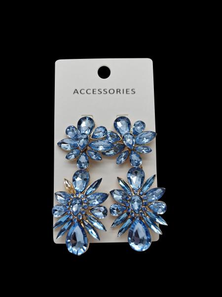 New Fashion Statement Earrings Fashionable Crystal Water Drop & Geometric Flower with Layered Colorful Rhinestone Pearl Jewelry