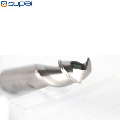 Flattened Solid Carbide Cutting Tools 2 Flutes End Mill For Aluminium Woodworking Cutters