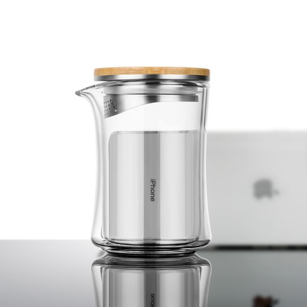 New Design Travelling Infuser Teapot Clear Tea Share Cup and Pot Set With Tray for Outside
