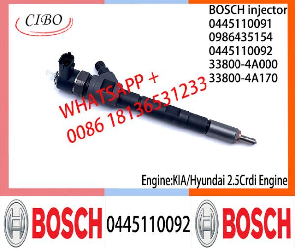BOSCH Common Rail Injector 0445110091 0986435154 0445110092 33800-4A000 33800-4A170 0445110274 for KIA/HYUNDAI 2.5CRDi