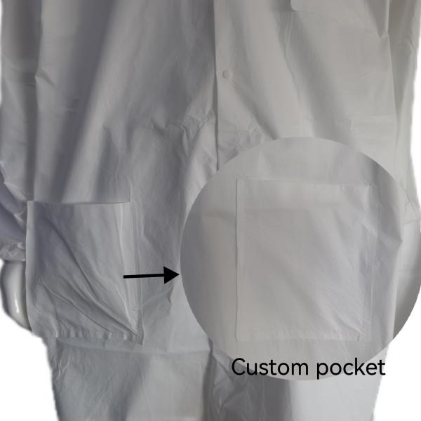 Protective Anti-Splash Lab Coat Workwear with Microporous Material and 3 Years Shelf Life
