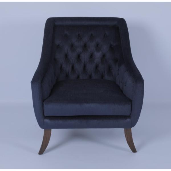 Outdoor Customized Modern Armchair Fabric Wood Frame Elegant Velvet