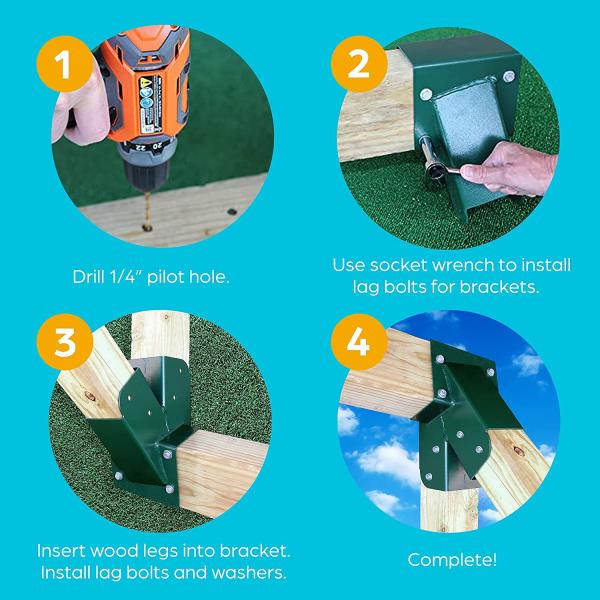 Зелёный свинг набор скобки тяжеловесная сталь А-рамка оборудование с деревянными винтами стиральные машины