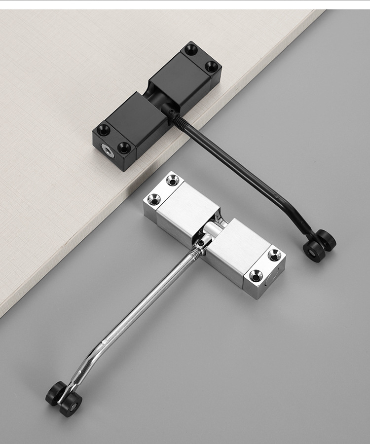Silent Spring Automatic Door Closer Aluminum Alloy Wood Simple Design 180 Opening 50kg Capacity Household Hotel Use Normally