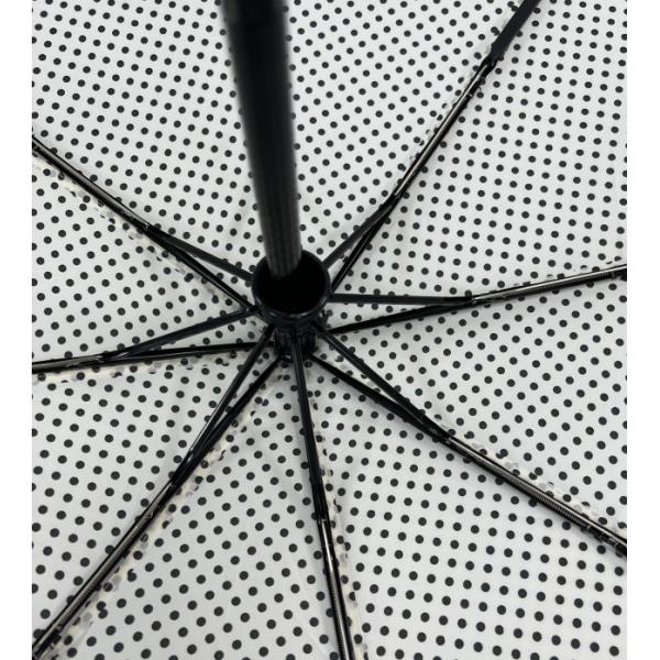 Three-Fold Wavy Umbrella With Wooden Handle Automatic Opening And Closing Windproof