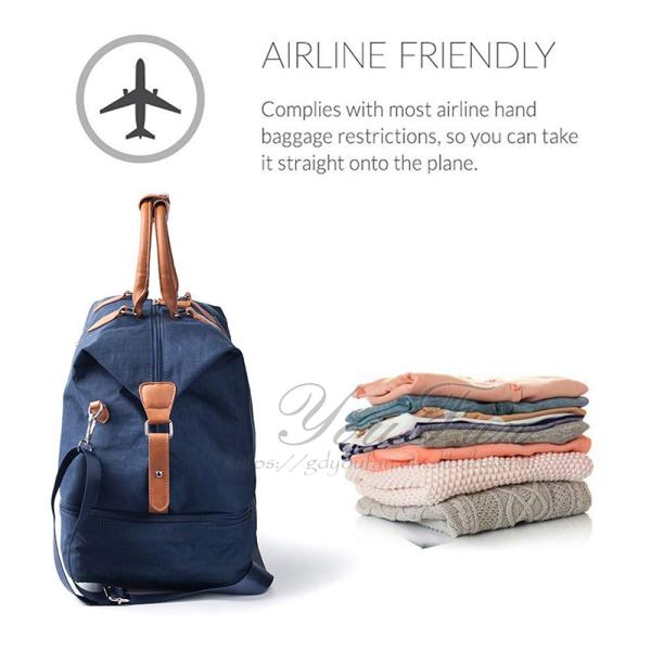 Waterproof Canvas Travel Duffel Bags Airline Friendly With Shoe Compartment