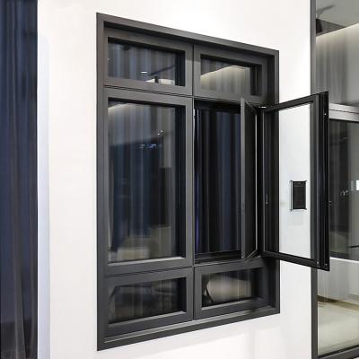 Outward Double Glazed Mesh Aluminum Swing Window Europe Heat Insulation