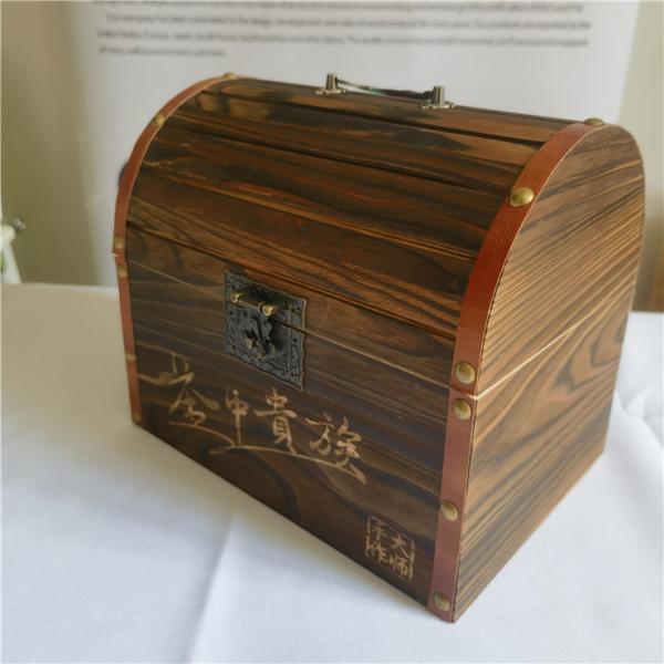 Suministro de fábrica Cajas decorativas de madera con tapa con bisagra Caja de madera negra Caja de té de madera