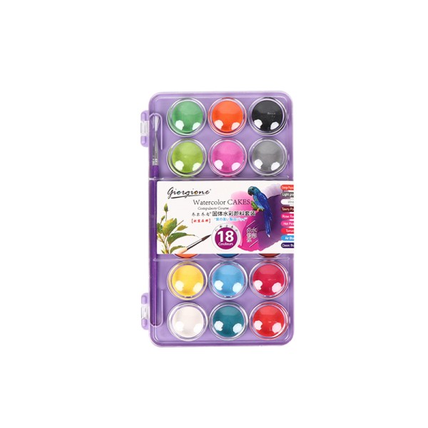 18 Colours Color Pigment Paint Travel Watercolor Set Suitable For Painting Creation And Design