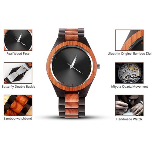 Дозор кварца деревянных людей изготовленного на заказ логотипа с сетноым-аналогов дисплеем шкалы, временем работы от батарей 2 год