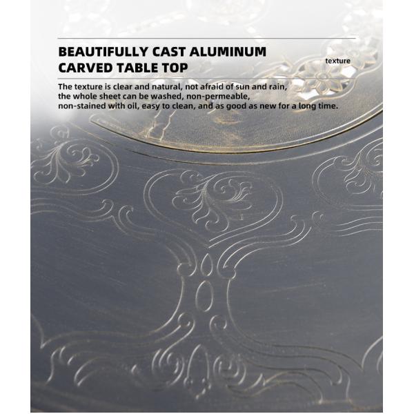 Outdoor Garden Courtyard Round Dining Cast Aluminum Patio Table And Chairs Set