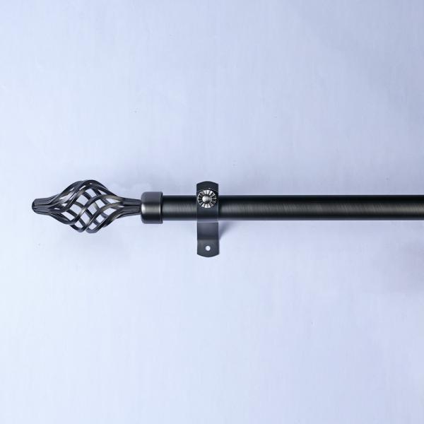 Iron Matte Black Pipe Curtain Rods With Accessories Home Decoration