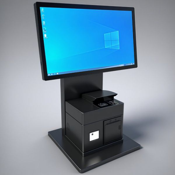 27/32 Inch Floor Standing Touch Screen Self Service Kiosk with 1920X1080 Resolution for Self Ordering and Interactive Use