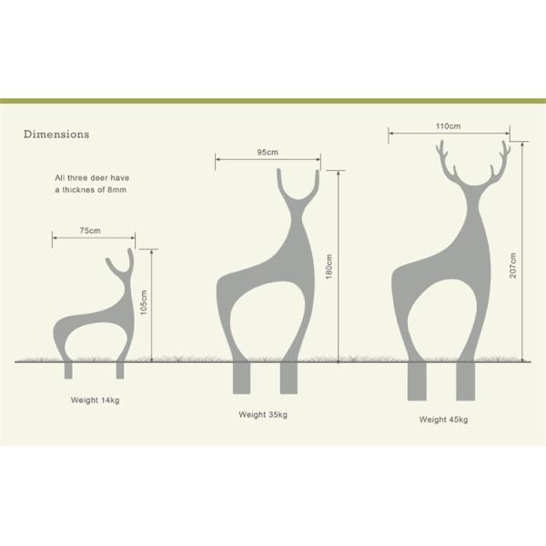 Contemporary Rusty Metal Garden Ornaments Corten Steel Deer Lawn Sculpture