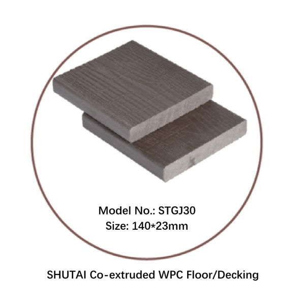 Forest Brown Weather Resistance Wood Plastic Composite Decking With Surface Texture Varies Smooth To Wood Grain Embossed Ideal For Decking