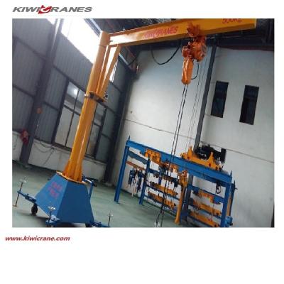 Column Mobile Electric Jib Crane 125kg Motorized Rotation 2-4m Span