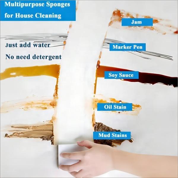 Tampon à récurer en mélamine blanche pour le nettoyage de la cuisine