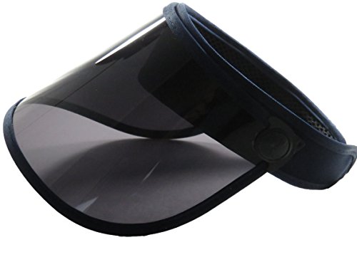 Outdoor Transparent Sun Visor Caps , UV Protection Navy Blue Plastic Sun Visor Hats