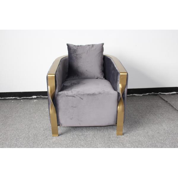 Good quality event wedding single sofa stainless steel frame sofa woodden sofa with velvet