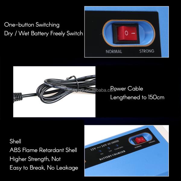 12V/24V 10A Motorcycle Pulse Repair Trickle Charger Portable Automatic Car Battery Charger for GEL AGM Lead Acid Battery